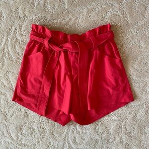 Athleta Red Paper Bag Tie Shorts